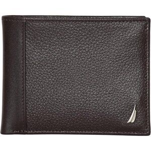 Men's J-Class - Brown Bifold Leather Wallet RFID Blocking ID Window Card Slots